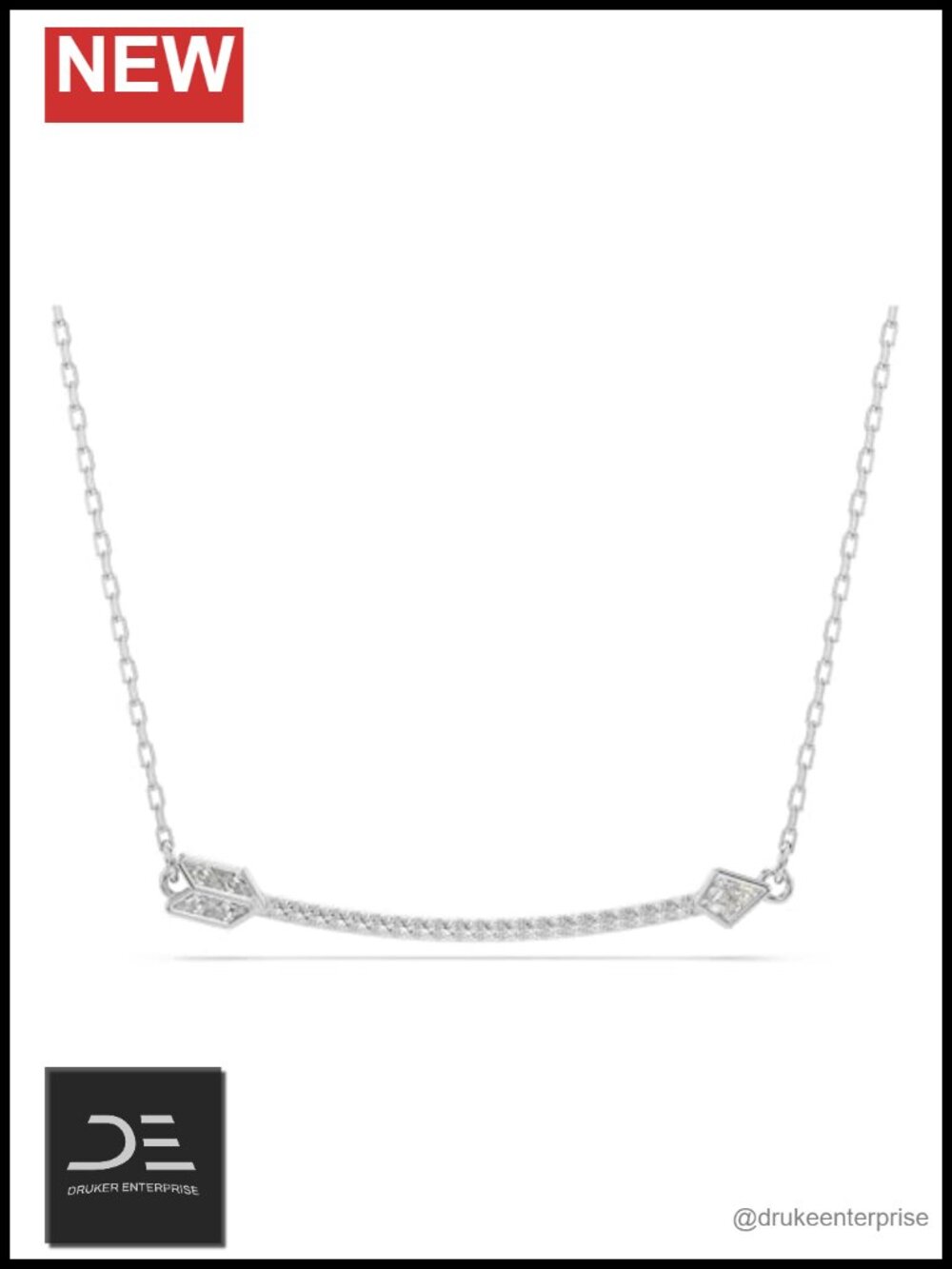 Swarovski Idyllia Crystal Pendant Necklace Rhodium Plated